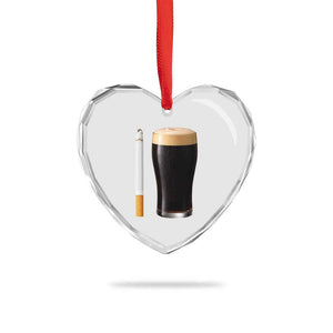 Irish Shamrock Beer Smoking Pub Drinking Humor Heart Crystal Glass Ornament TS14 Print Your Wear