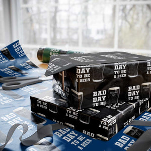 Irish Shamrock Beer Wrapping Paper Roll Bad Day To Be A Beer TS14 Black Print Your Wear