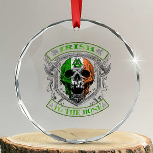 Irish Viking Crystal Glass Ornament Irish To The Bone Vintage Ireland Flag Skull TS11 Transparent Glass 3'' Circle Print Your Wear