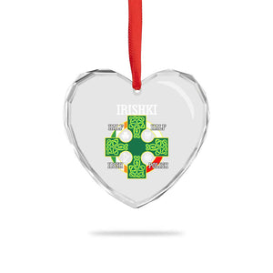 Irishki Half Irish Half Polish Heart Crystal Glass Ornament Celtic Cross St Patricks TS11 Print Your Wear