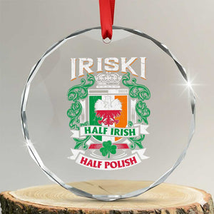 Iriski Half Irish Half Polish Crystal Glass Ornament Polish St Patricks Day Eagle TS11 Transparent Glass 3'' Circle Print Your Wear