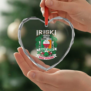Iriski Half Irish Half Polish Heart Crystal Glass Ornament Polish St Patricks Day Eagle TS11 Print Your Wear