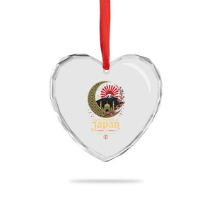Islamic Republic of Japan Aesthetic Graphic Heart Crystal Glass Ornament Mount Fuji Mosque Cultural Fusion
