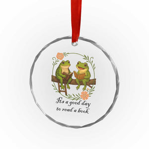 It Is A Good Day To Read A Book Crystal Glass Ornament Frog Book Lover TS12 Print Your Wear