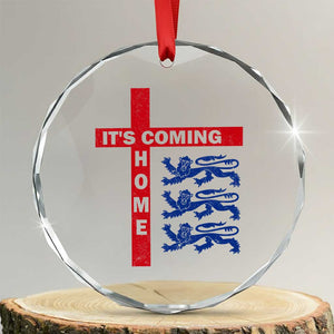 It Is Coming Home England Football Crystal Glass Ornament St George Cross Three Lions TS11 Transparent Glass 3'' Circle Print Your Wear