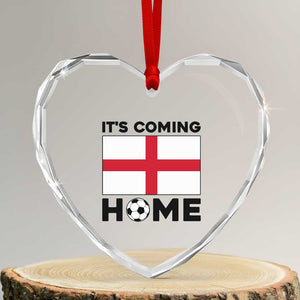 It is Coming Home England Football Flag Heart Crystal Glass Ornament Patriotic Soccer Fans St Georges Cross Heritage Pride