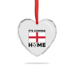 It is Coming Home England Football Flag Heart Crystal Glass Ornament Patriotic Soccer Fans St Georges Cross Heritage Pride