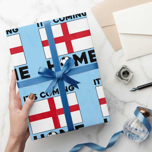It is Coming Home England Football Flag Wrapping Paper Roll Patriotic Soccer Fans St Georges Cross Heritage Pride