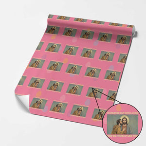 It Started Out With A Kiss Christian Easter Wrapping Paper Roll Judas Betrayal Biblical Scene Faith Reflection Gift TS02 Pink Print Your Wear