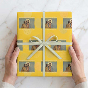 It Started Out With A Kiss Christian Easter Wrapping Paper Roll Judas Betrayal Biblical Scene Faith Reflection Gift TS02 Yellow Print Your Wear