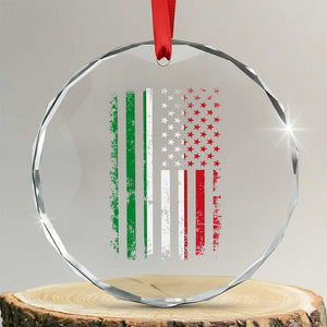 Italian American Flag Crystal Glass Ornament Retro Italian Family Italy Flag TS10 Transparent Glass 3'' Circle Print Your Wear