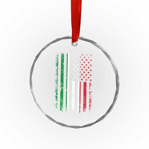 Italian American Flag Crystal Glass Ornament Retro Italian Family Italy Flag TS10 Print Your Wear