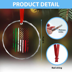 Italian American Flag Crystal Glass Ornament Retro Italian Family Italy Flag TS10 Print Your Wear