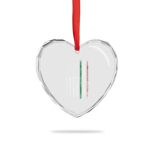 Italian American Flag Heart Crystal Glass Ornament Retro Italy Flag Italian Family TS10 Print Your Wear