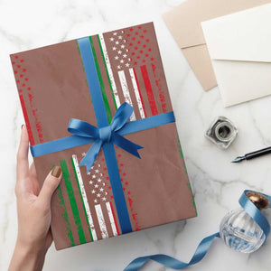 Italian American Flag Wrapping Paper Roll Retro Italian Family Italy Flag TS10 Mocha Print Your Wear