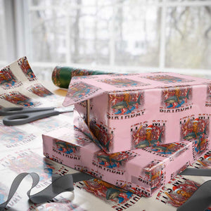 Italian Brainrot Christmas Meme Wrapping Paper Roll It Is My Birthday TS14 Light Pink Print Your Wear