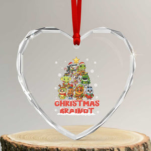 Italian Brainrot Christmas Tree Meme Heart Crystal Glass Ornament TS14 Transparent Glass 3'' Heart Print Your Wear