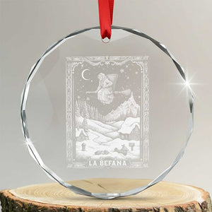Italian Christmas La Befana Crystal Glass Ornament Buon Befana Folklore Xmas Witch TS11 Transparent Glass 3'' Circle Print Your Wear