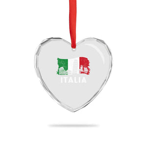 Italian Flag Heart Crystal Glass Ornament Distressed Style Pisa Tower Colosseum Classic Scooter TS10 Print Your Wear