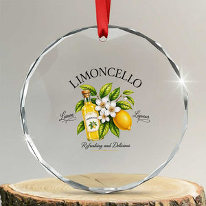 Italian Summer Limoncello Lemon Liqueur Amalfi Italy Crystal Glass Ornament TS11 Transparent Glass 3'' Circle Print Your Wear