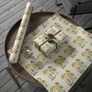 Italian Summer Scrapbook Wrapping Paper Roll Limoncello Seafood Coastal Italy La Dolce Vita TS02 Beige Print Your Wear
