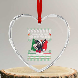Italian Xmas Donkey Heart Crystal Glass Ornament Funny Jing A Di Jing Hee Haw Italy Flag TS02 Transparent Glass 3'' Heart Print Your Wear