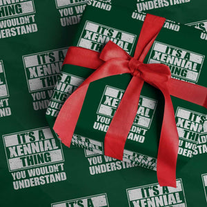 It's A Xennial Thing You Wouldn't Understand Wrapping Paper Roll Distressed Retro Graphic