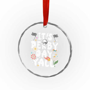 It's Derby Day Y'All Crystal Glass Ornament Retro Groovy KY Horse Racing TS02 Print Your Wear