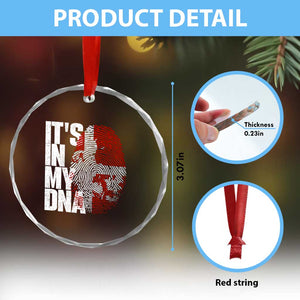 It's in My DNA Crystal Glass Ornament Denmark Map Flag Danish Gift