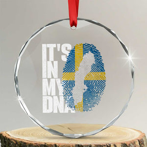 It's in My DNA Crystal Glass Ornament Sweden Sverige Swedish Map Flag