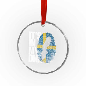 It's in My DNA Crystal Glass Ornament Sweden Sverige Swedish Map Flag
