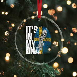 It's in My DNA Crystal Glass Ornament Sweden Sverige Swedish Map Flag