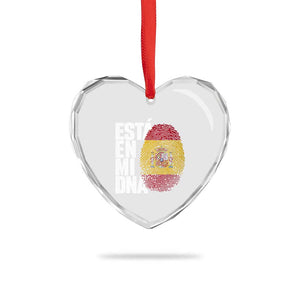 It's in My DNA Espana Spain Spanish Flag Pride Heart Crystal Glass Ornament TS14 Print Your Wear
