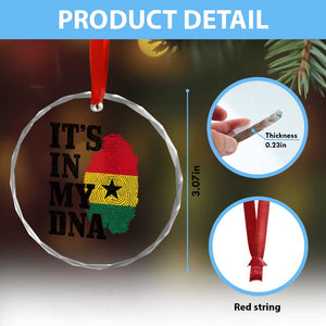 Its In My DNA Ghana Crystal Glass Ornament Fingerprint Flag Proud Ghanaian Heritage Ghanese Roots TS10 Print Your Wear