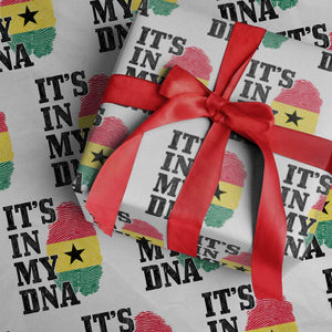Its In My DNA Ghana Wrapping Paper Roll Fingerprint Flag Proud Ghanaian Heritage Ghanese Roots