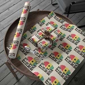 Its In My DNA Ghana Wrapping Paper Roll Fingerprint Flag Proud Ghanaian Heritage Ghanese Roots