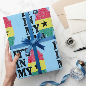 Its In My DNA Ghana Wrapping Paper Roll Fingerprint Flag Proud Ghanaian Heritage Ghanese Roots