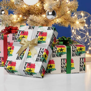 Its In My DNA Ghana Wrapping Paper Roll Proud Ghanaian Heritage Ghanese Roots Vintage Ghana Map Flag