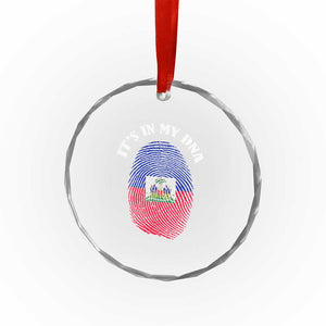 It's In My DNA Haitian Flag Fingerprint Graphic Crystal Glass Ornament Haiti Heritage Pride TS02 Print Your Wear