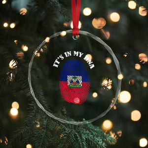 It's In My DNA Haitian Flag Fingerprint Graphic Crystal Glass Ornament Haiti Heritage Pride TS02 Print Your Wear