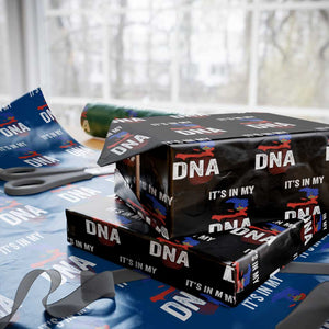 It's In My DNA Haitian Map and Fingerprint Flag Graphic Wrapping Paper Roll Haiti Heritage Pride TS02 Black Print Your Wear