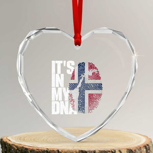 It's in My DNA Heart Crystal Glass Ornament Norwegian Norway Map Flag Pride