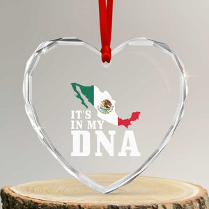 It's in My DNA Mexican Proud Hispanic Gift Mexico Flag Heart Crystal Glass Ornament TS14 Transparent Glass 3'' Heart Print Your Wear