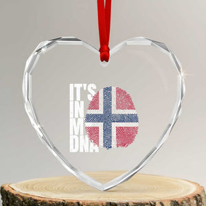 It's in My DNA Norway Norwegian Flag Pride Heart Crystal Glass Ornament TS14 Transparent Glass 3'' Heart Print Your Wear