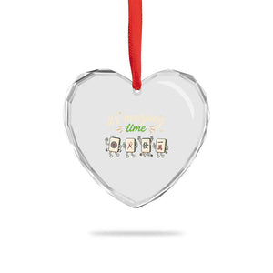 Its Mahjong Time Heart Crystal Glass Ornament Funny Cartoon Mahjong Tiles Gathering Game Night