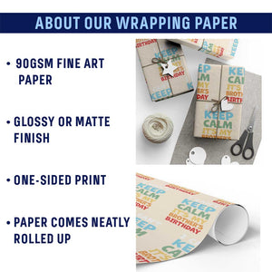 Its My Brother Birthday Wrapping Paper Roll I Cant Keep Calm Funny Sisters Bday Party Family Matching TS10 Print Your Wear