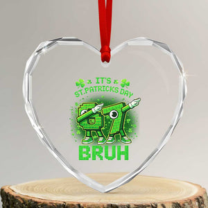Its St Patricks Day 67 Bruh Heart Crystal Glass Ornament Funny Shamrock Six Seven 6 7 Meme Gen Alpha TS10 Transparent Glass 3'' Heart Print Your Wear
