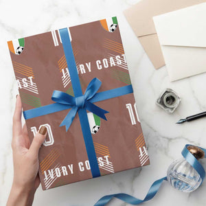 Ivory Coast Soccer Sports Graphic Number 10 Jersey Style Wrapping Paper Roll Proud Ivorian Cote d'Ivoire Football Fans Game Day Pride