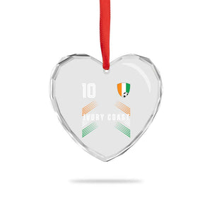 Ivory Coast Soccer Sports Graphic Number 10 Jersey Style Heart Crystal Glass Ornament Proud Ivorian Cote d'Ivoire Football Fans Game Day Pride