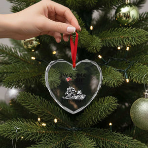 Iwo Jima WWII Veteran Heart Crystal Glass Ornament 80th Anniversary 4th of July US Flag TS02 Print Your Wear